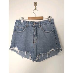 Cotton On High Rise Harley Mom Denim Jean Shorts Size 4 Cut-off Distressed